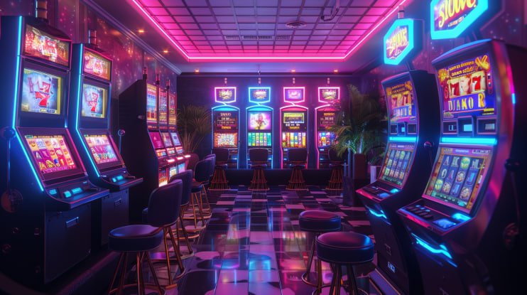 Tampilan Slot Crazy777 neon di duit66